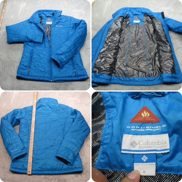 Columbia Jacket Womens Medium Blue Mighty Lite III Omni Heat Puffer Light Coat - Picture 1 of 16